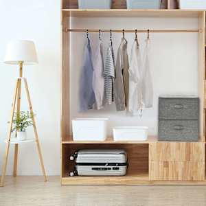 Škatla za shranjevanje 2 kosa blago 43x34x23 cm siva