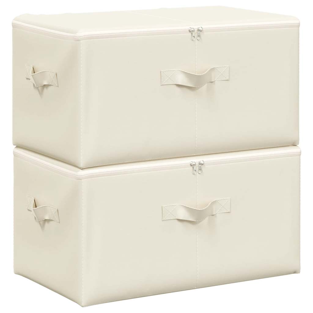 vidaXL Úložné boxy 2 ks textil 43 x 34 x 23 cm krémové