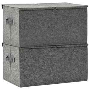 Úložné boxy 2 ks textil 50 x 30 x 25 cm antracitové - obrázek 6