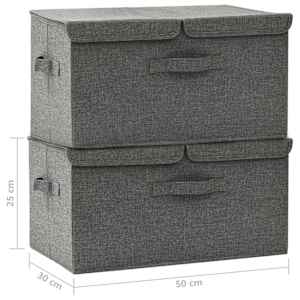 Úložné boxy 2 ks textil 50 x 30 x 25 cm antracitové - obrázek 11