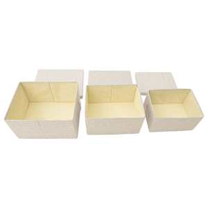Stohovatelné úložné boxy 3dílná sada textil krémové - obrázek 8