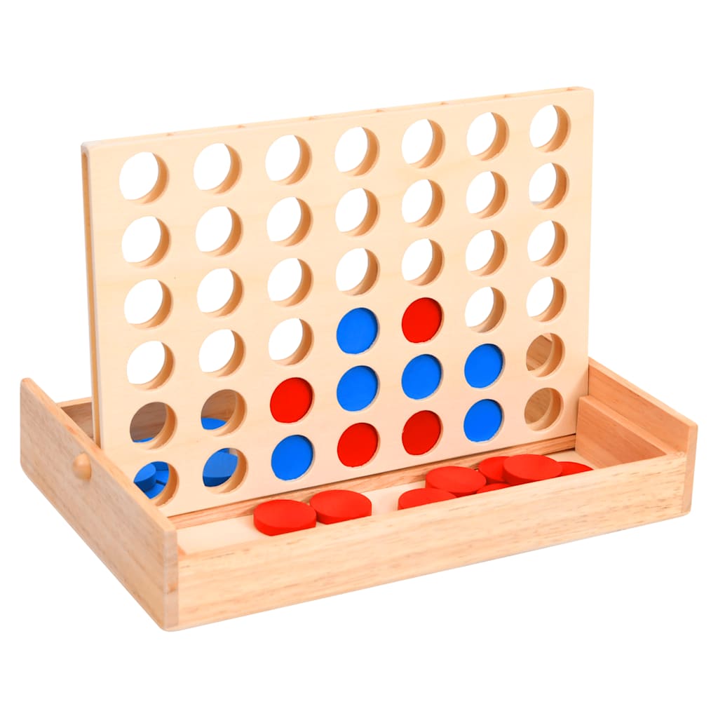 vidaXL Vier gewinnt Spiel 24x15x4 cm Massivholz