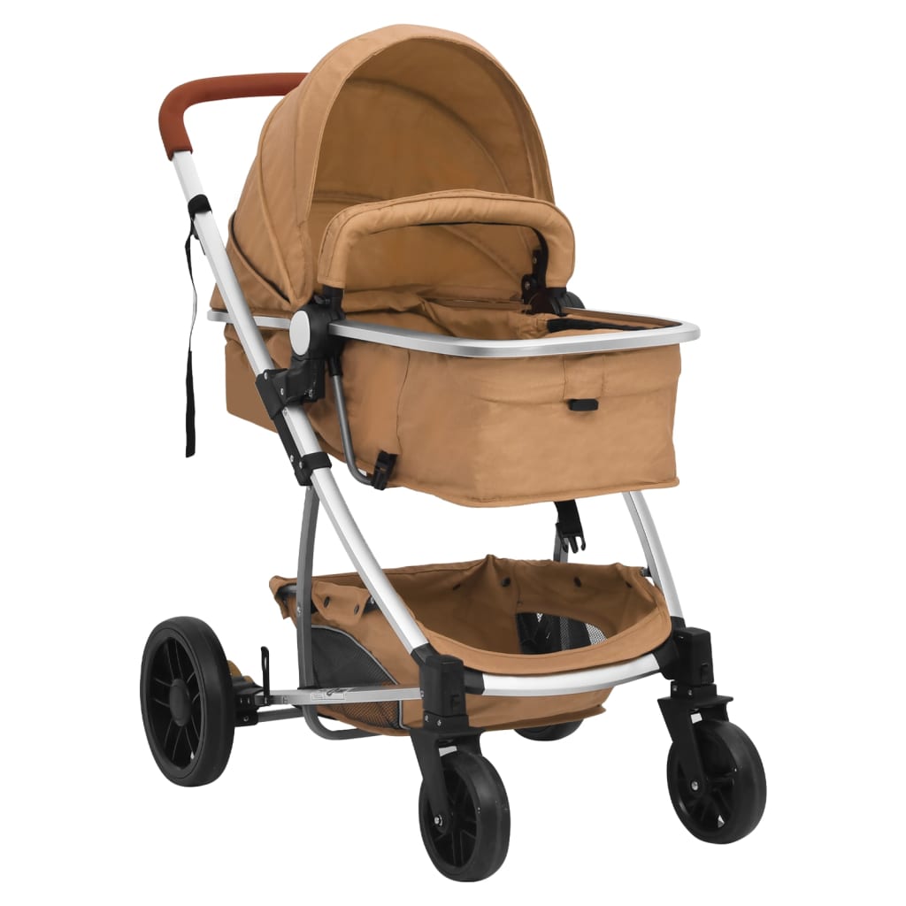 

vidaXL Kinderwagen 3-in-1 aluminium taupe