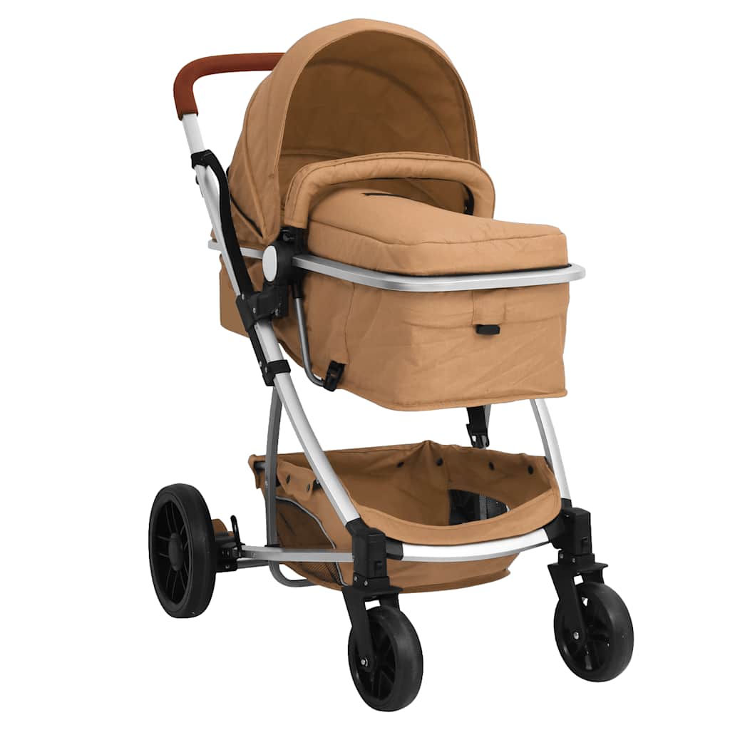 vidaXL Kinderwagen 2-in-1 aluminium taupe