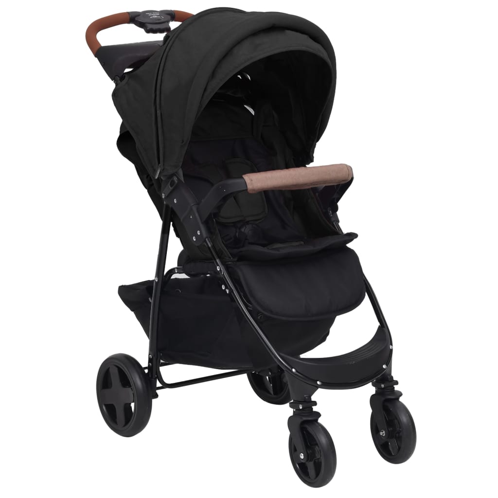 vidaXL 2-in-1 Kinderwagen Anthrazit Stahl