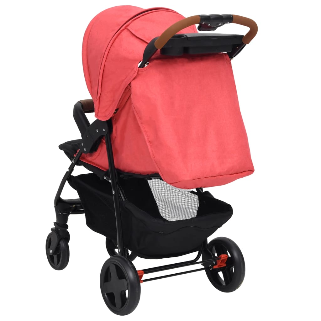 vidaXL Kinderwagen 3-in-1 staal rood Verposhop.nl