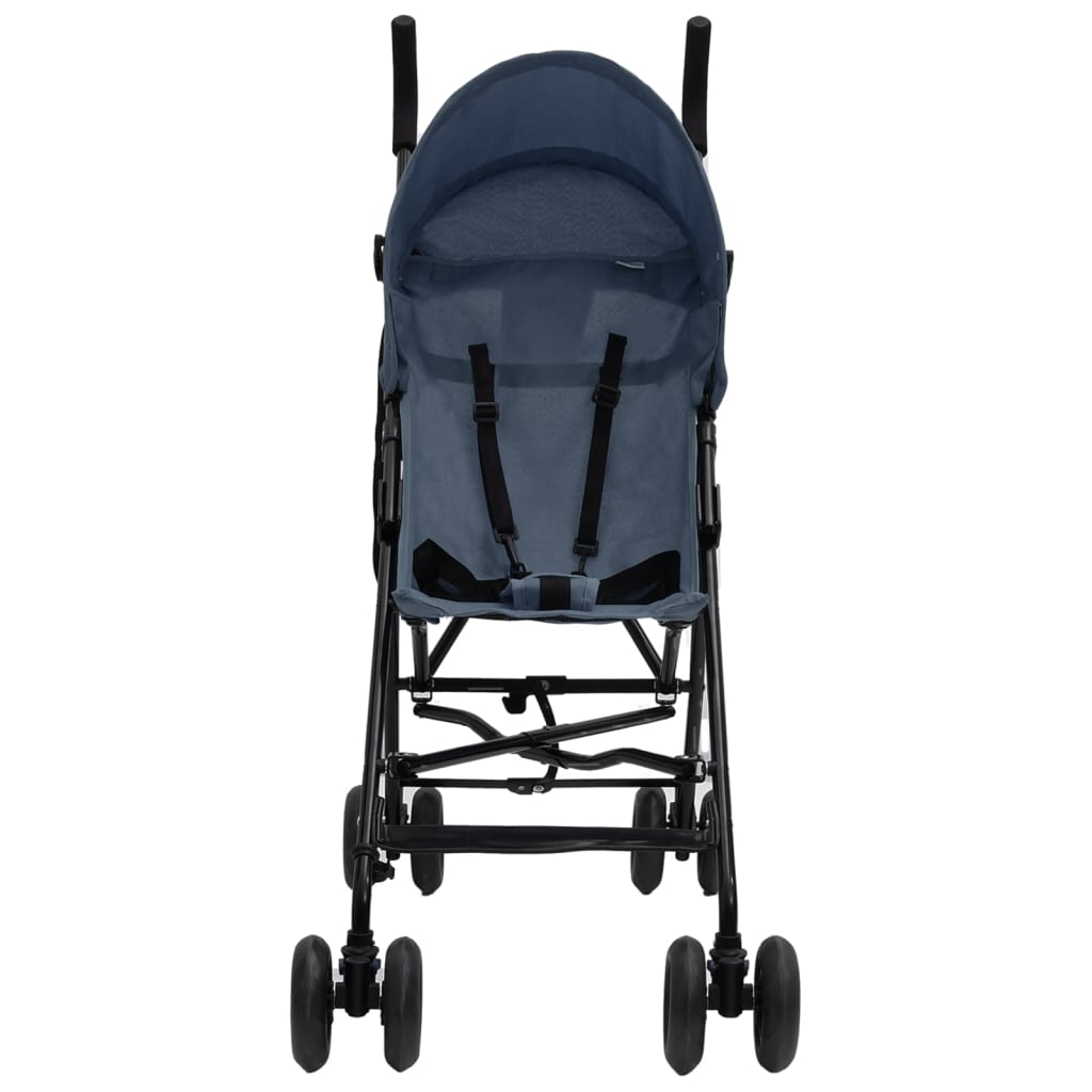 vidaXL Kinderwagen Marineblau und Schwarz Stahl