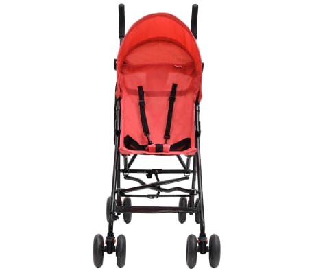 vidaXL Otroški voziček rdeč in črn jeklen
