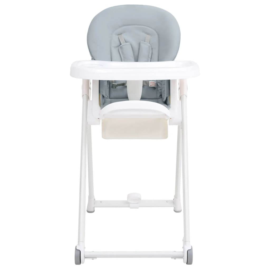 vidaXL Бебешко столче за хранене, светлосиво, алуминий