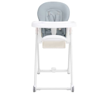 vidaXL Wysokie krzesełko dla dziecka, jasnoszare, aluminiowe
