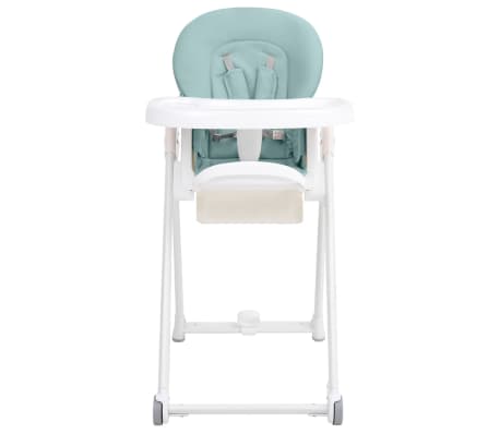 vidaXL Chaise haute bébé Turquoise Aluminium
