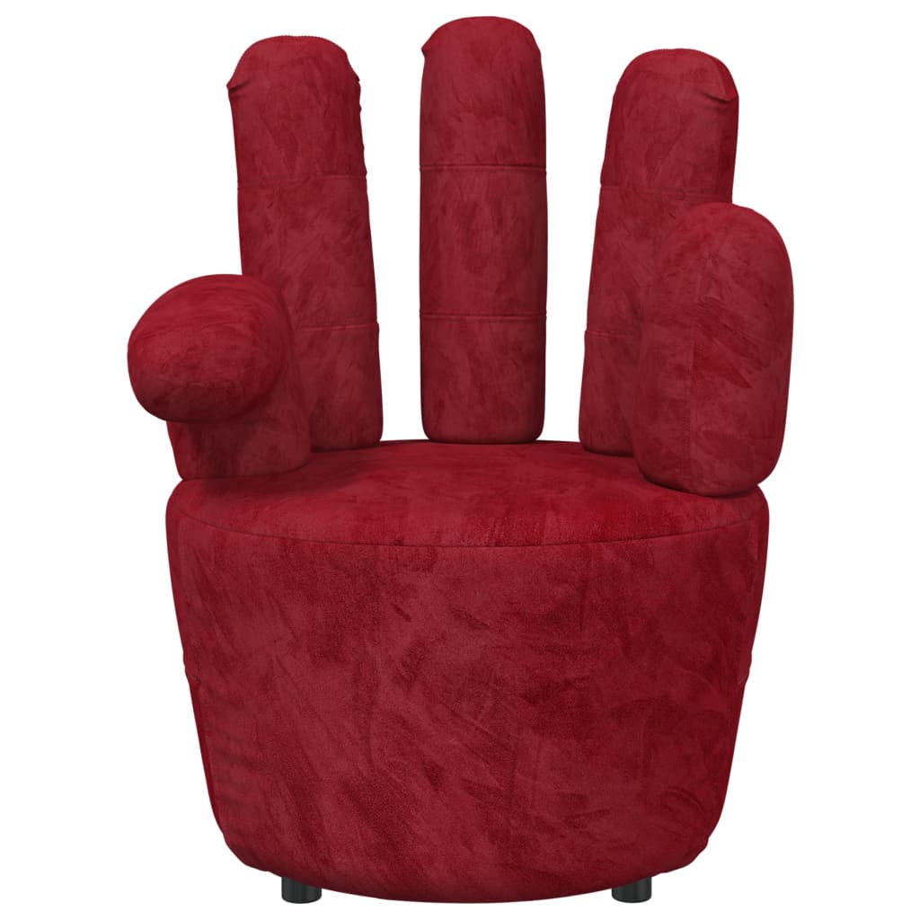 vidaXL Fotel w kształcie dłoni, winna czerwień, aksamit