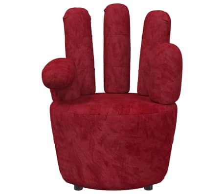 vidaXL Fotel w kształcie dłoni, winna czerwień, aksamit