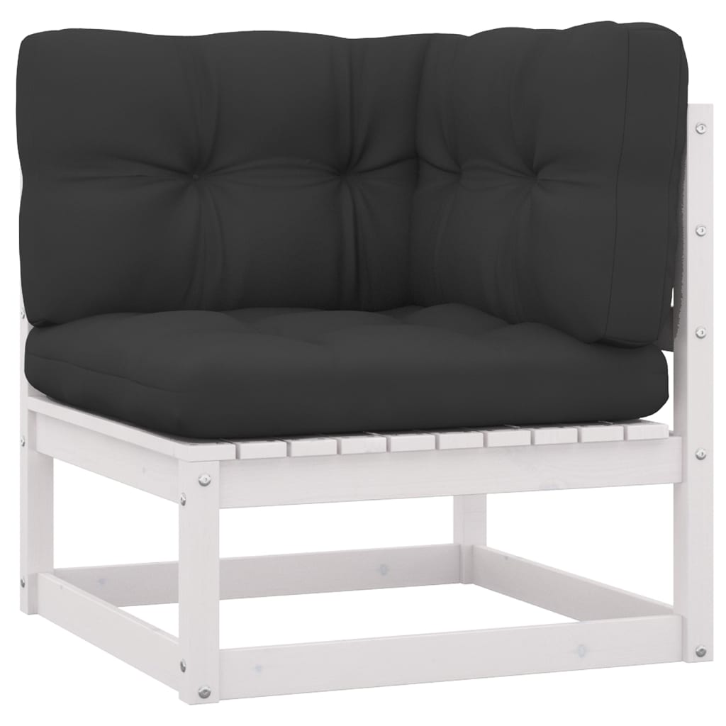 

vidaXL 10-delige Loungeset met kussens massief grenenhout wit