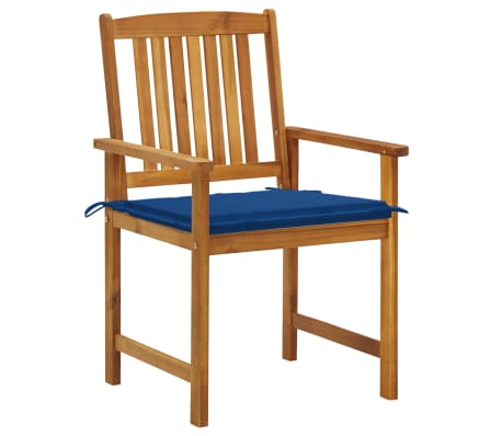 vidaXL 6 db tömör akácfa kerti szék párnákkal