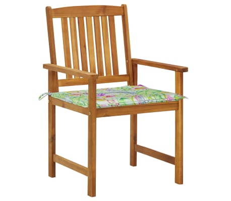 vidaXL Sodo kėdės su pagalvėlėmis, 6vnt., akacijos medienos masyvas