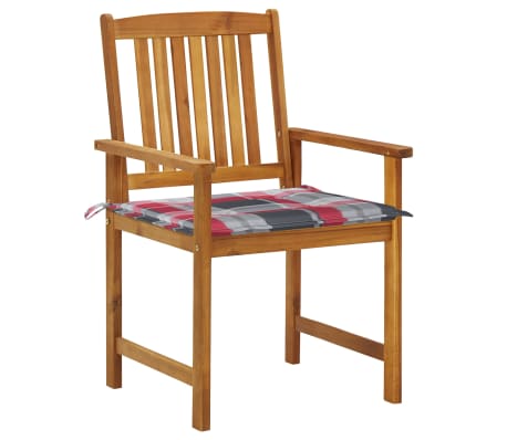 vidaXL Sodo kėdės su pagalvėlėmis, 6vnt., akacijos medienos masyvas