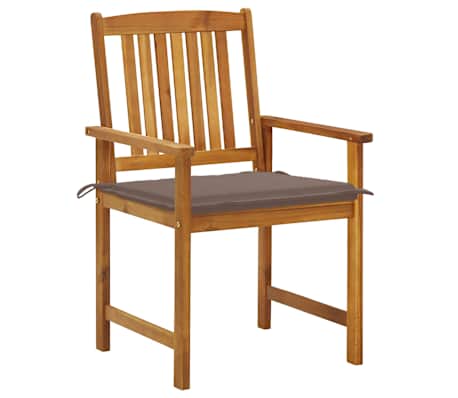 vidaXL 8 db tömör akácfa kerti szék párnákkal