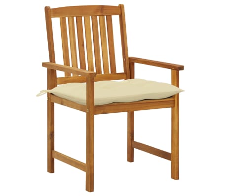 vidaXL 8 db tömör akácfa kerti szék párnákkal