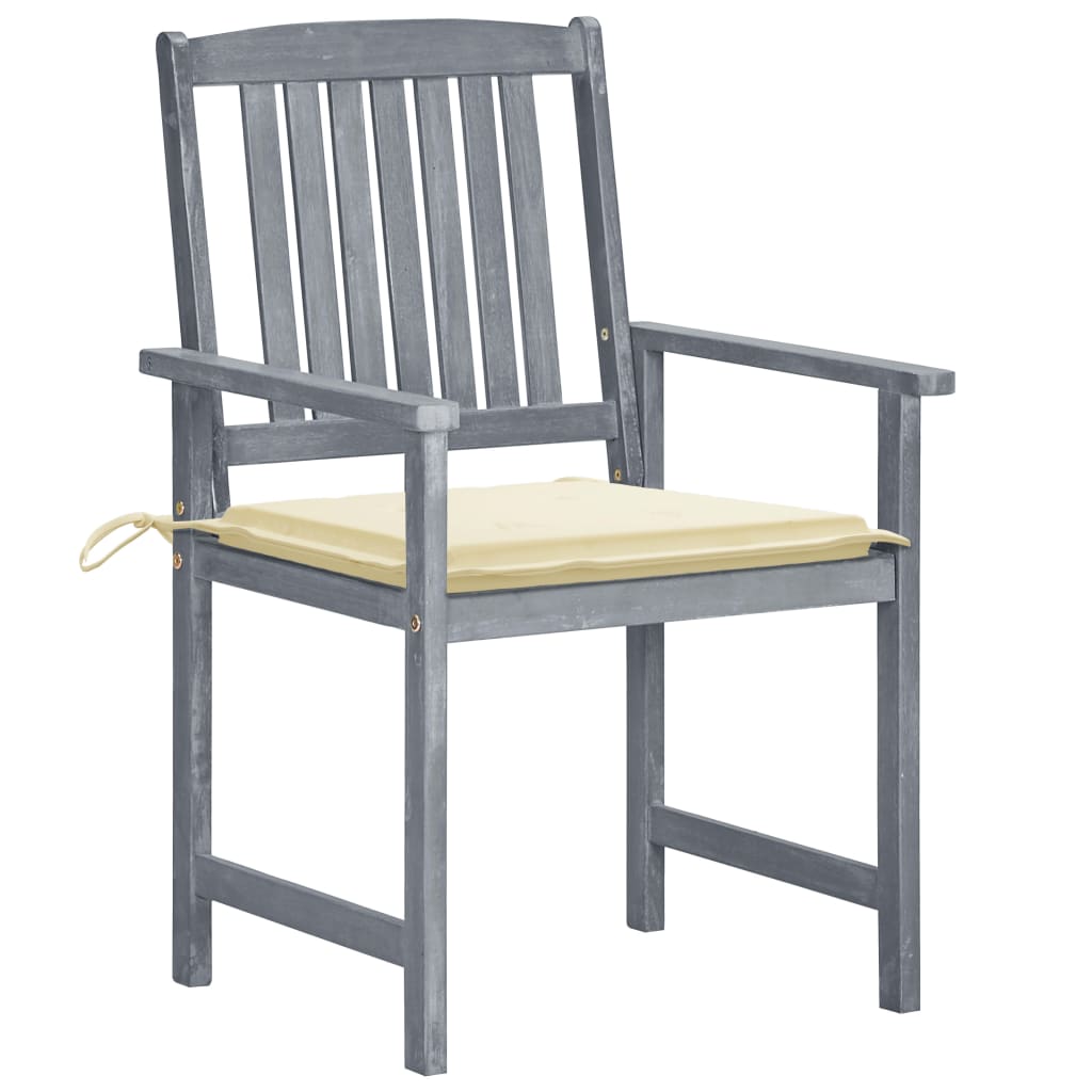 

vidaXL Tuinstoelen 6 st met kussens massief acaciahout grijs