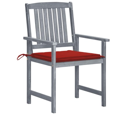 vidaXL Chaises de jardin et coussins lot de 6 Bois acacia massif Gris