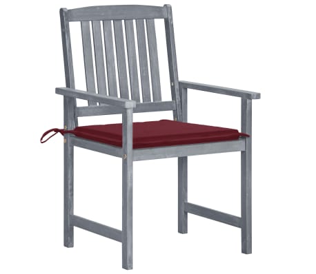 vidaXL Záhradné stoličky s podložkami 6 ks akáciový masív sivé