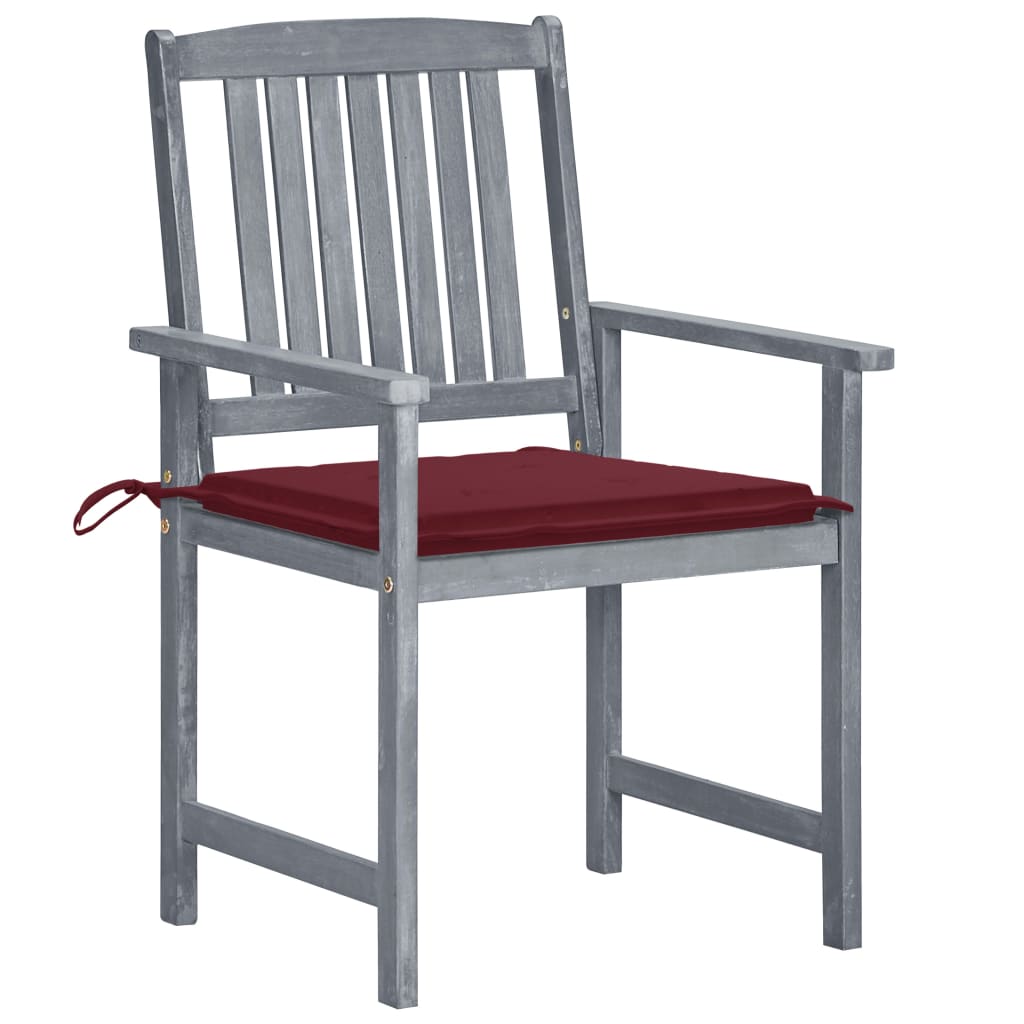 vidaXL Tuinstoelen 8 st met kussens massief acaciahout grijs afbeelding