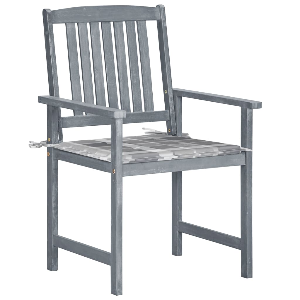 

vidaXL Tuinstoelen 8 st met kussens massief acaciahout grijs