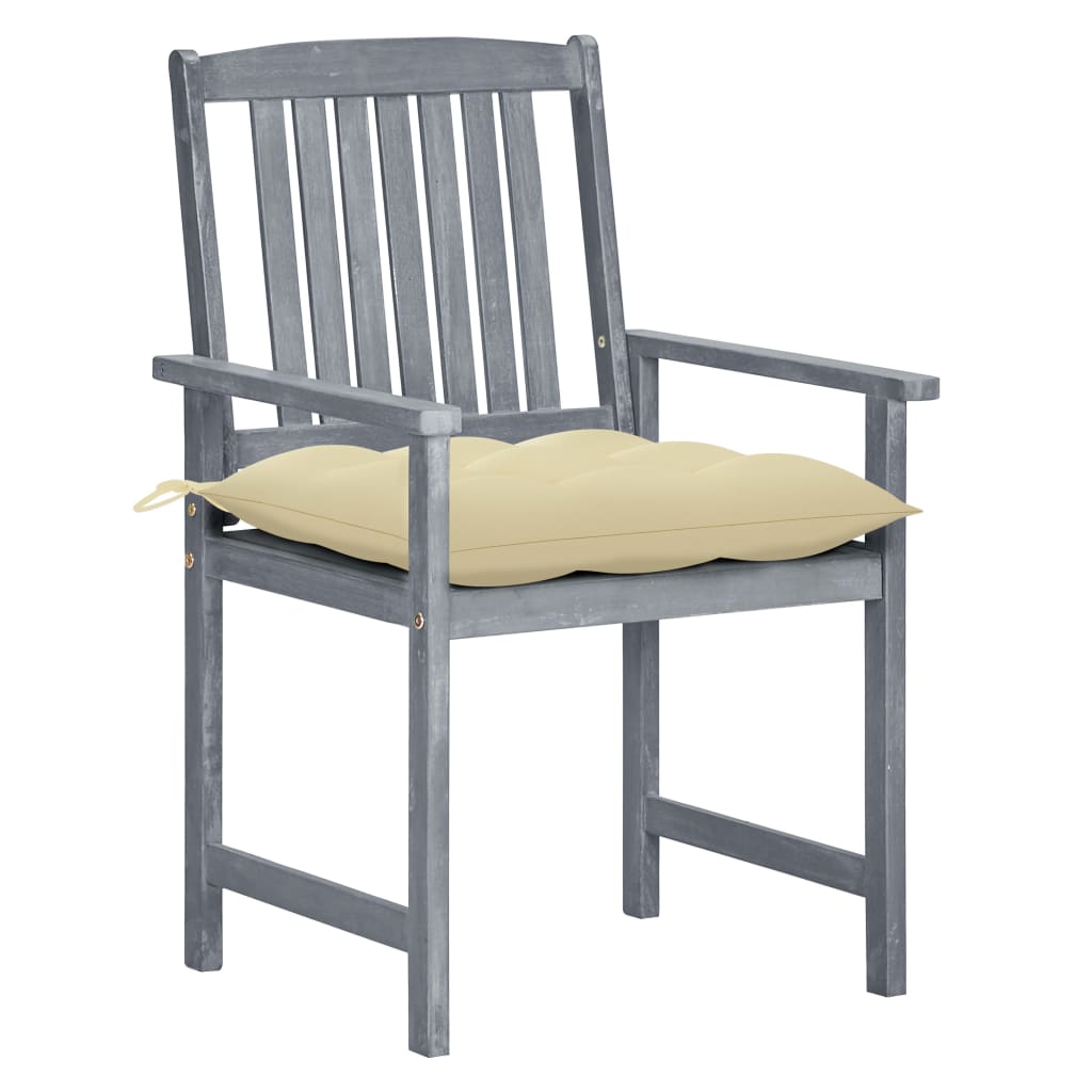 

vidaXL Tuinstoelen 8 st met kussens massief acaciahout grijs