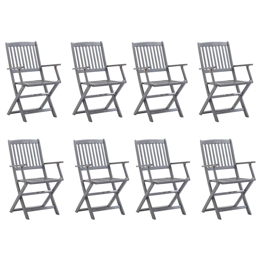 vidaXL Klappbare Gartenstühle 8 Stk. Massivholz Akazie