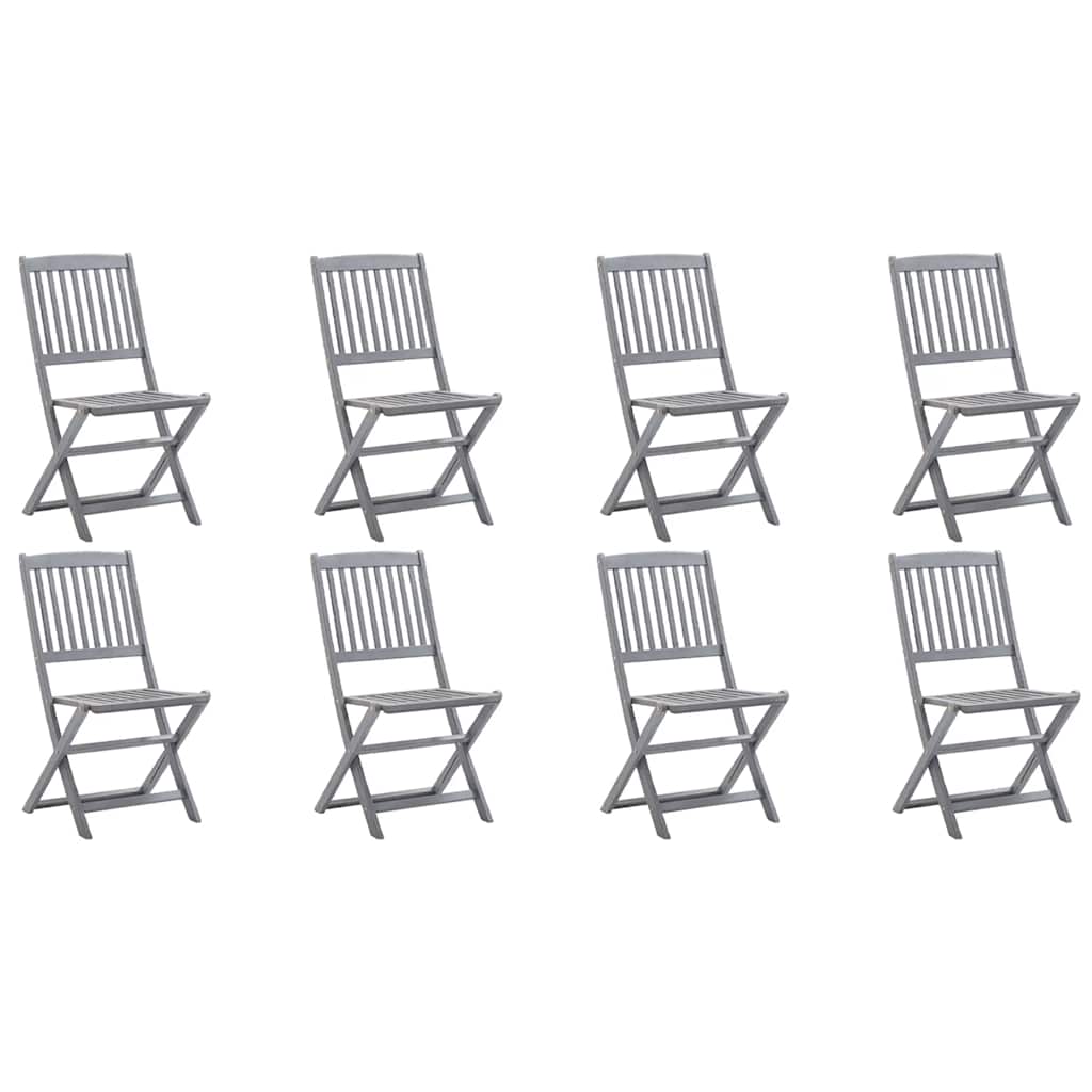vidaXL Tuinstoelen 8 st inklapbaar met kussens massief acaciahout afbeelding