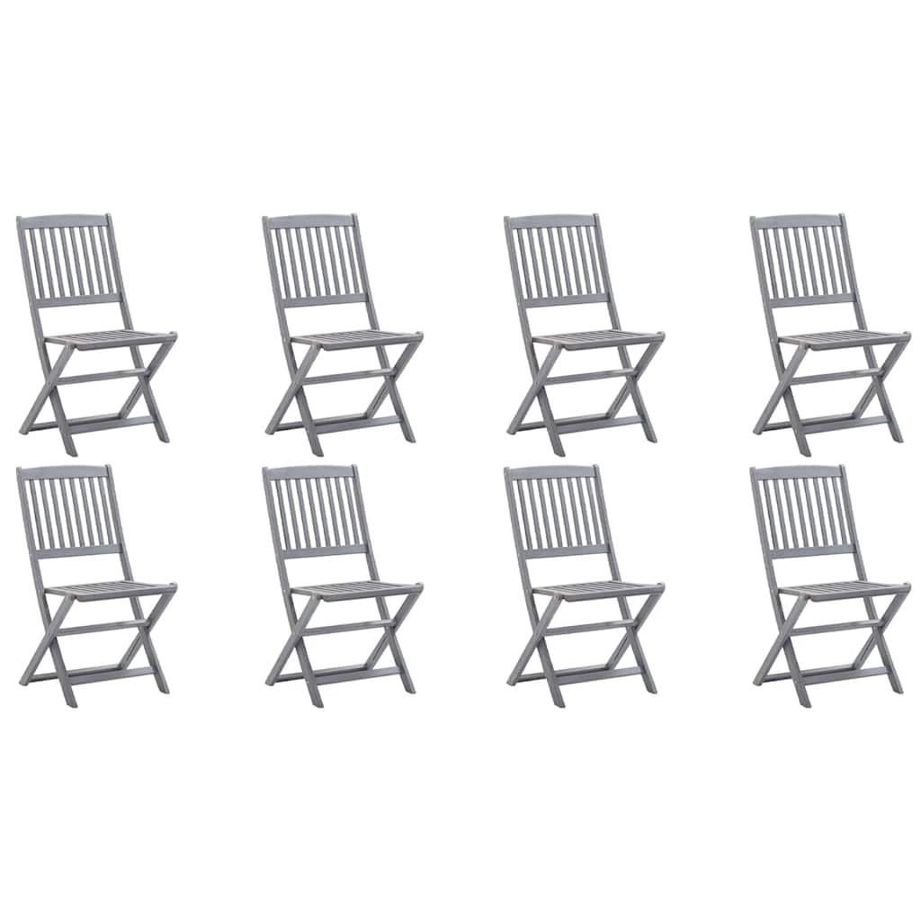 vidaXL Tuinstoelen 8 st inklapbaar met kussens massief acaciahout afbeelding