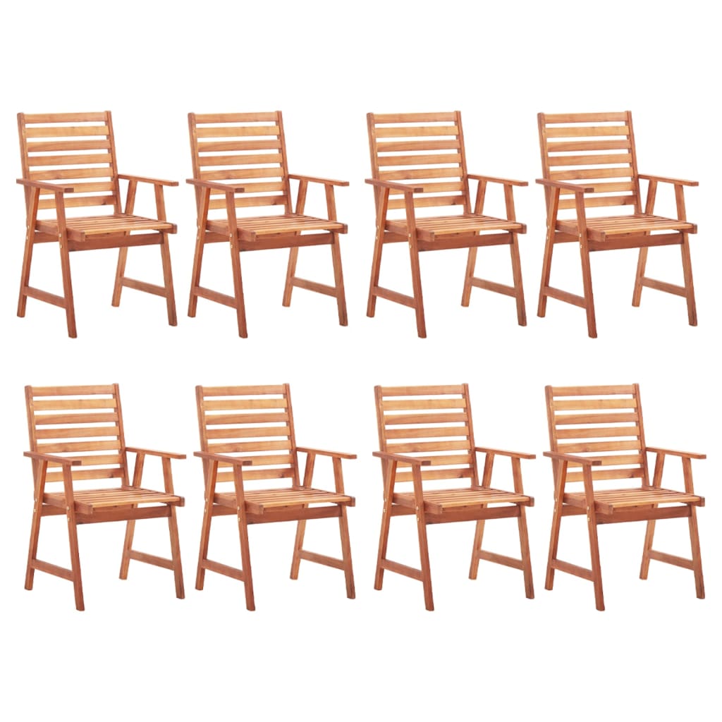 Outdoor Dining Chairs 8 Piece Solid Acacia Wood