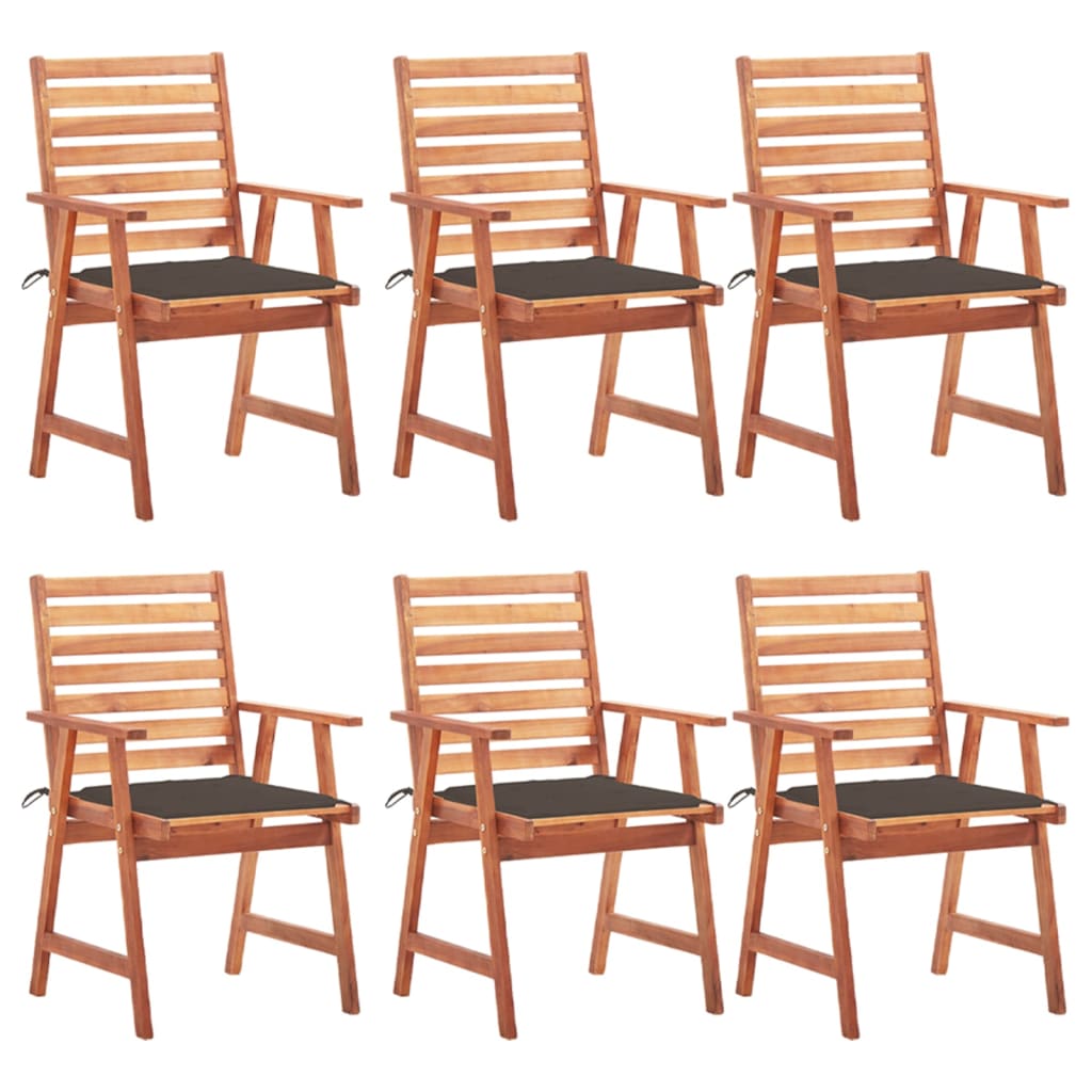 Photos - Garden Furniture VidaXL Patio Dining Chairs 6 pcs with Cushions Solid Acacia Wood 