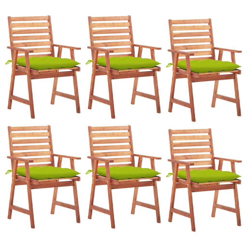 Zahradní jídelní židle 6 ks s poduškami masivní akáciové dřevo