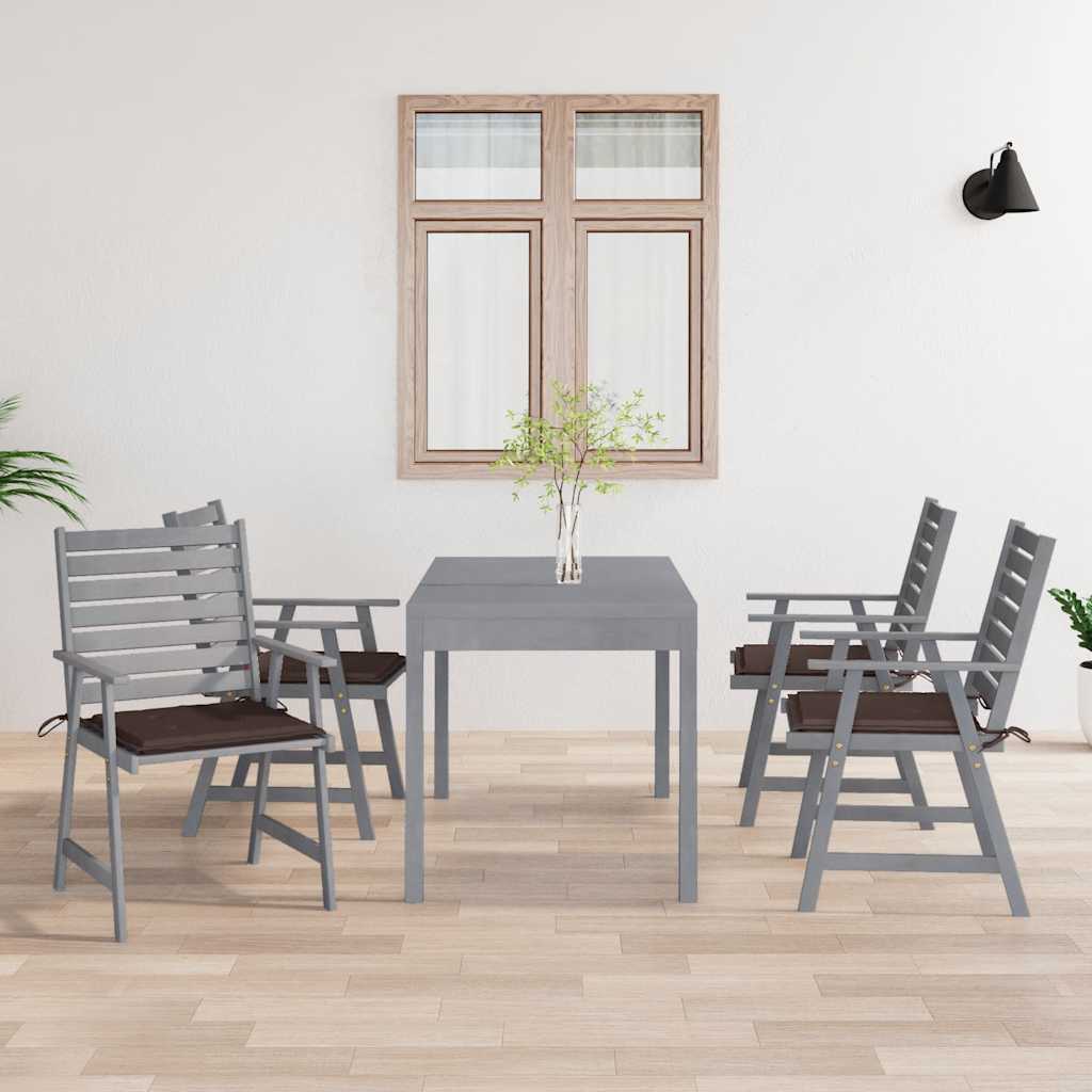 vida XL Garten-Essstühle mit Kissen 4 Stk. Massivholz Akazie