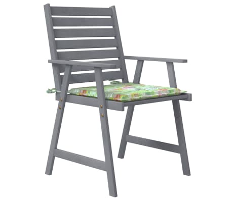 vidaXL Garten-Essstühle mit Kissen 4 Stk. Massivholz Akazie