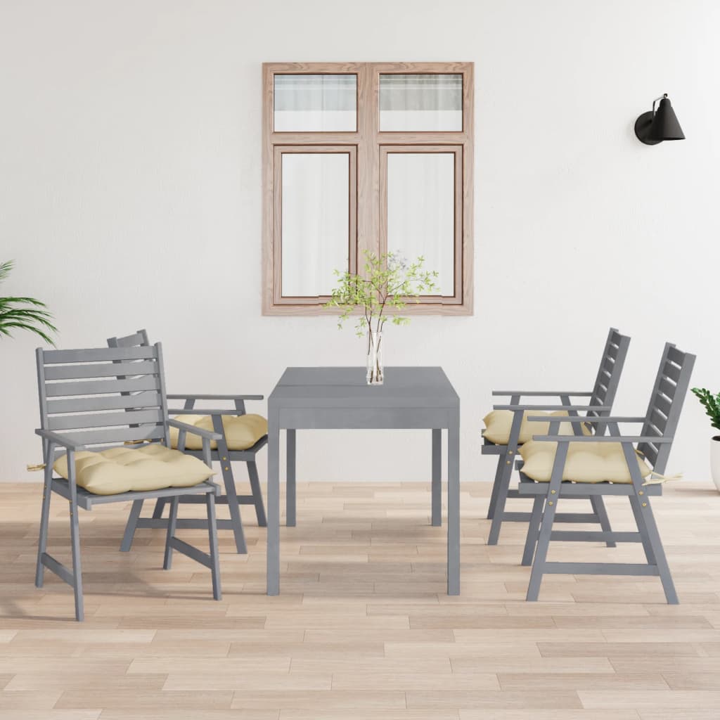 vidaXL Zahradní jídelní židle s poduškami 4 ks masivní akáciové dřevo
