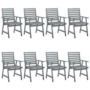 vidaXL Tuinstoelen 8 st met kussens massief acaciahout