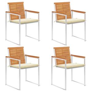 Vrtni stoli 4 kosi z blazinami trden akacijev les