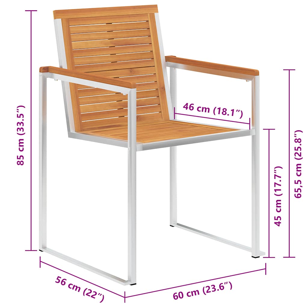 Vrtni stoli 4 kosi z blazinami trden akacijev les - slika 13