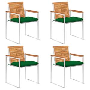 Vrtni stoli 4 kosi z blazinami trden akacijev les