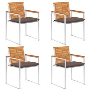 Vrtni stoli 4 kosi z blazinami trden akacijev les