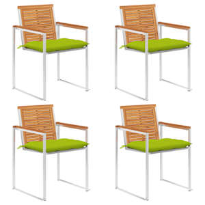 Vrtni stoli 4 kosi z blazinami trden akacijev les