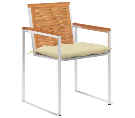 vidaXL Chaises de jardin lot de 6 avec coussins Bois d'acacia solide
