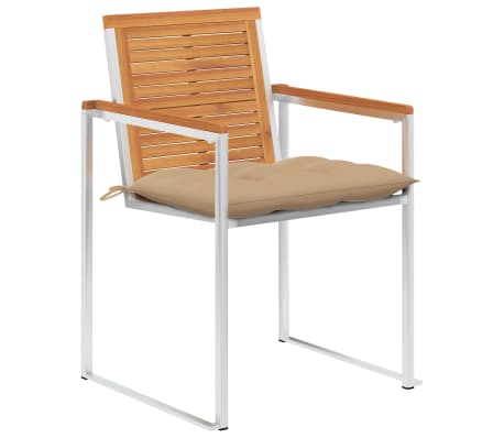 vidaXL Cadeiras de jardim 6 pcs c/ almofad&otilde;es madeira de ac&aacute;cia maci&ccedil;a