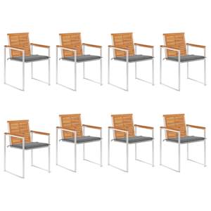 Vrtni stoli 8 kosov z blazinami trden akacijev les