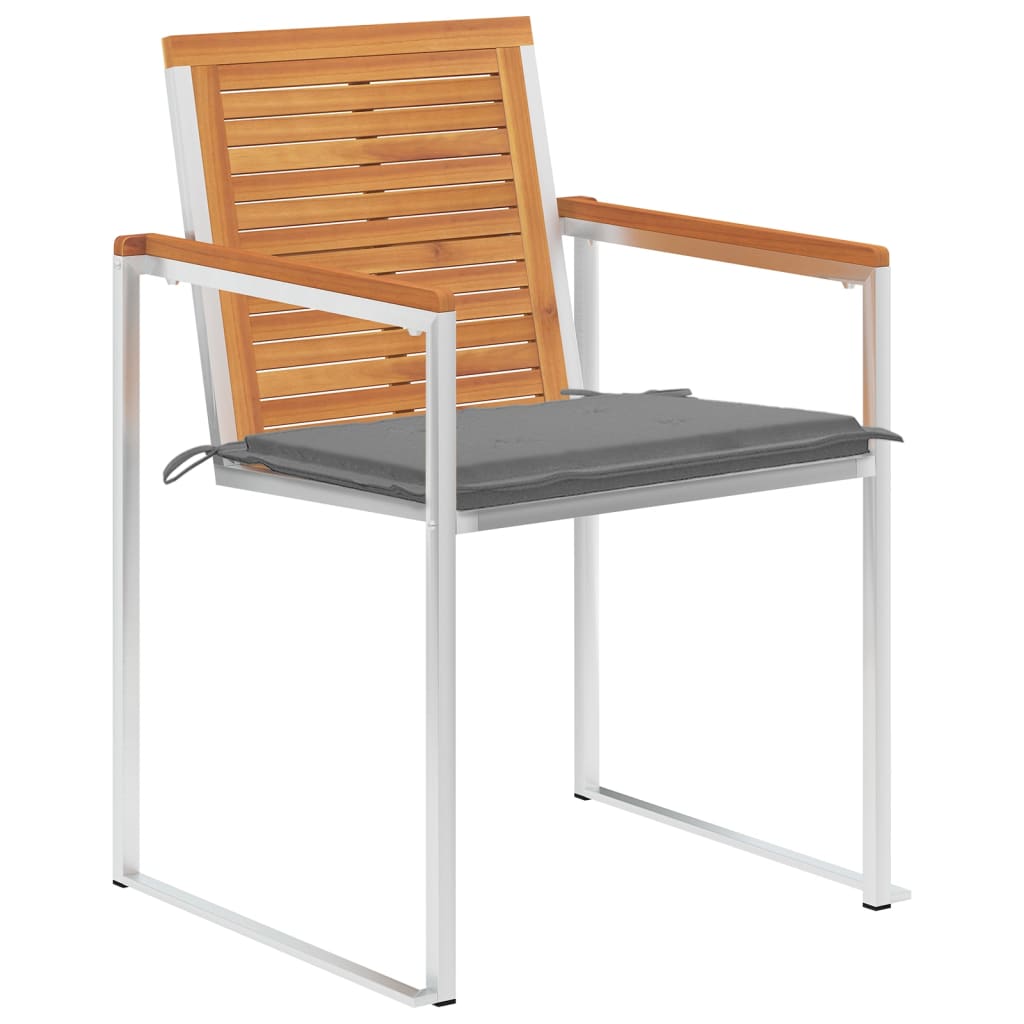 

vidaXL Tuinstoelen 8 st met kussens massief acaciahout