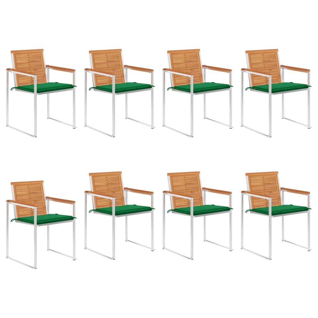 vidaXL Zahradní židle 8 ks s poduškami masivní akáciové dřevo