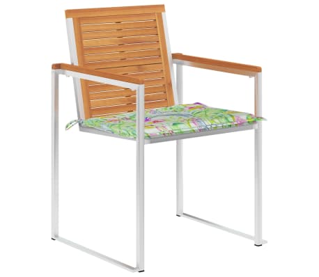 vidaXL Sodo kėdės su pagalvėlėmis, 8vnt., akacijos medienos masyvas